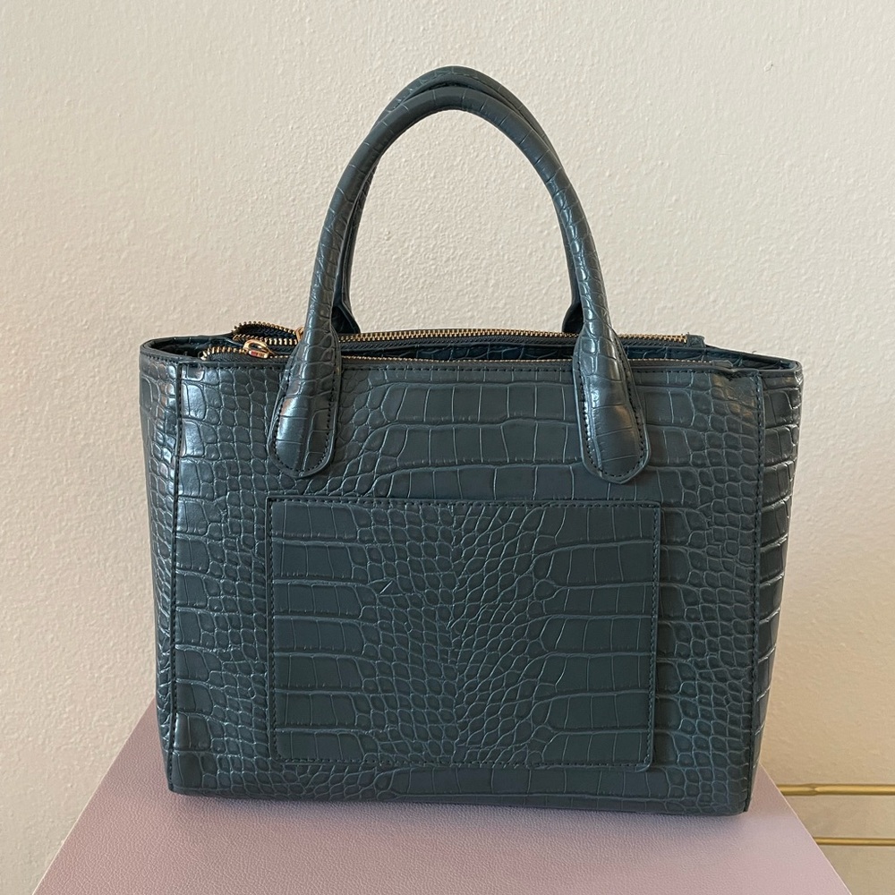 Green Crocodile-Embossed Handbag